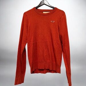 Hollister Men's Crewneck Sweater in Rust Orange